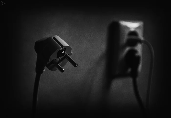 The third extra... - The photo, Black and white photo, Black and white, Power socket, Fork, Creative, Professional shooting, Photographer