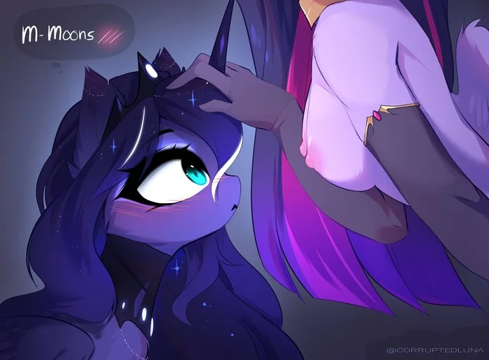 Заворожила - NSFW, My Little Pony, Princess Luna, Twilight sparkle, MLP Explicit, Антро, MLP Suggestive, Magnaluna