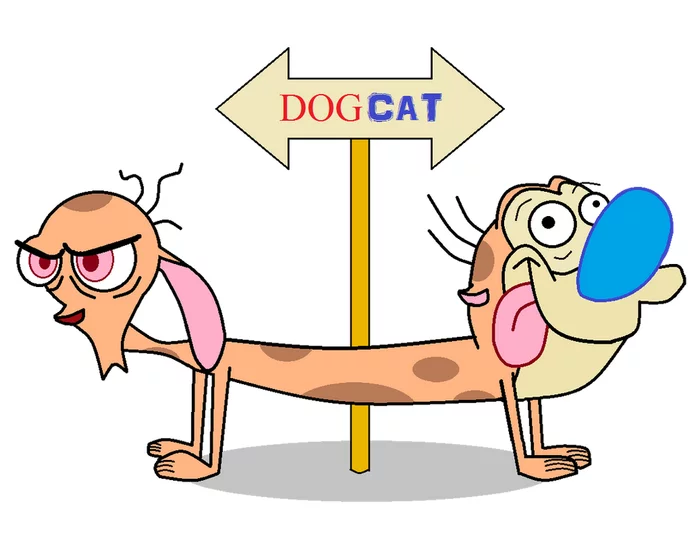 Cartoon about KotoPsa is a calque from Ren and Stimpy! - My, Animated series, Cartoons, Catdog (cartoon), Ren and Stimpy's Show, Longpost