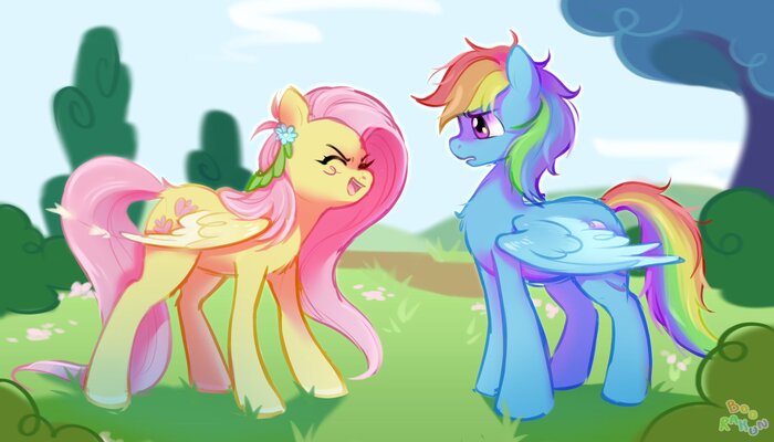   My Little Pony, Rainbow Dash, Fluttershy, Ponyart, 