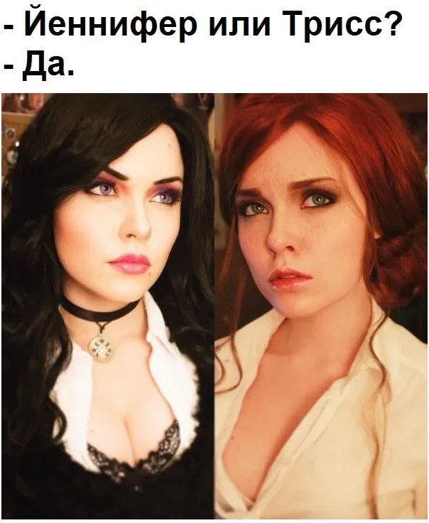 I agree to everything - Picture with text, Yennefer, Triss Merigold, Witcher, Cosplay