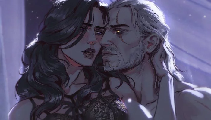 Tart gooseberry, sweet lilac - Drawing, Witcher, Yennefer, Geralt of Rivia, Passion, Aleksandra Skiba, Art