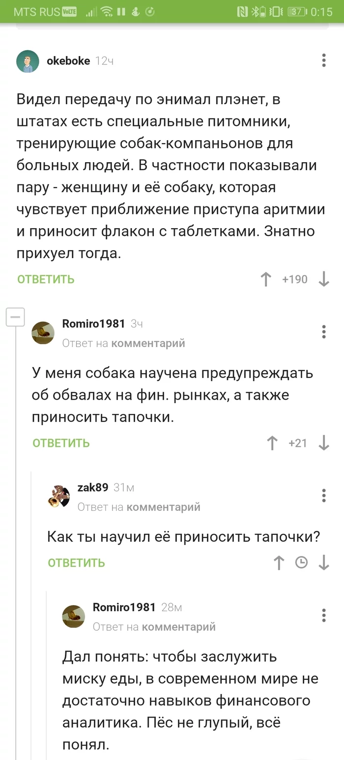 Пошёл учиться носить тапочки - Скриншот, Комментарии на Пикабу, Юмор, Собака, Финансы, Длиннопост, Мат