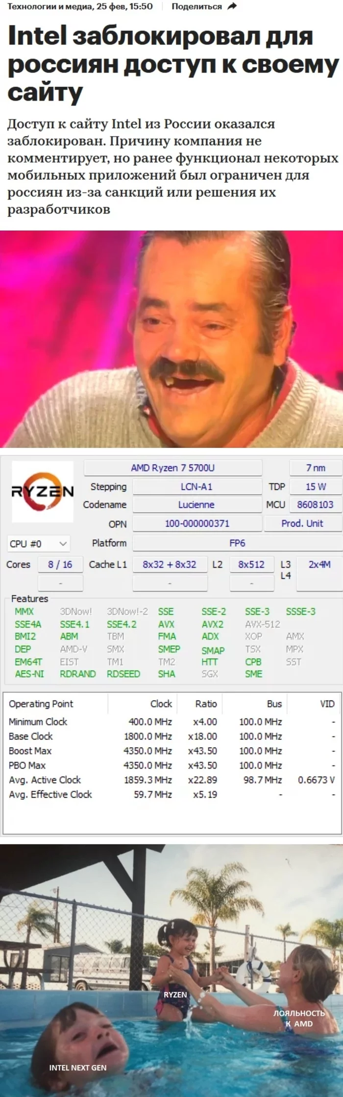 Legitimacy - My, Intel, AMD, Sanctions, CPU, AMD ryzen, IT, IT humor, Windows, Longpost, Internet