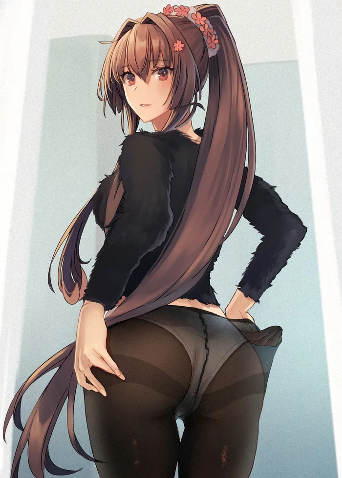 Yamato - Anime art, Anime, Kantai collection, Girls, Booty, Underwear, Tights, Yamato, Longpost