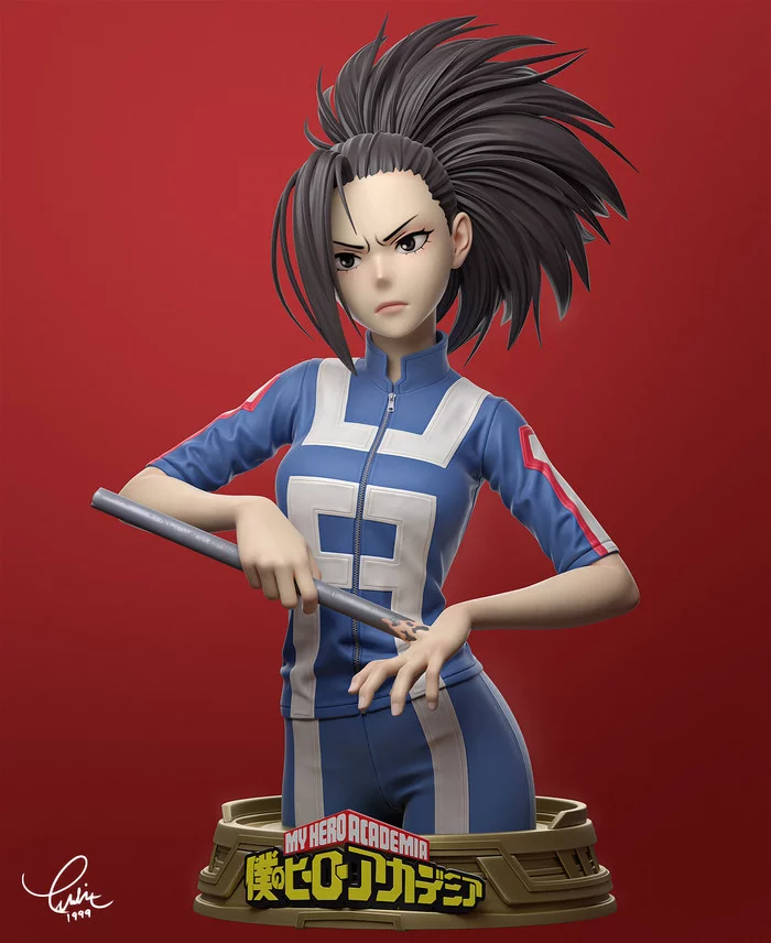 Momo Yaoyorozu - Арт, Аниме, Anime Art, Artstation, Blender, 3D, Boku no Hero Academia, Yaoyorozu Momo, Видео, Длиннопост, Yuditya Afandi