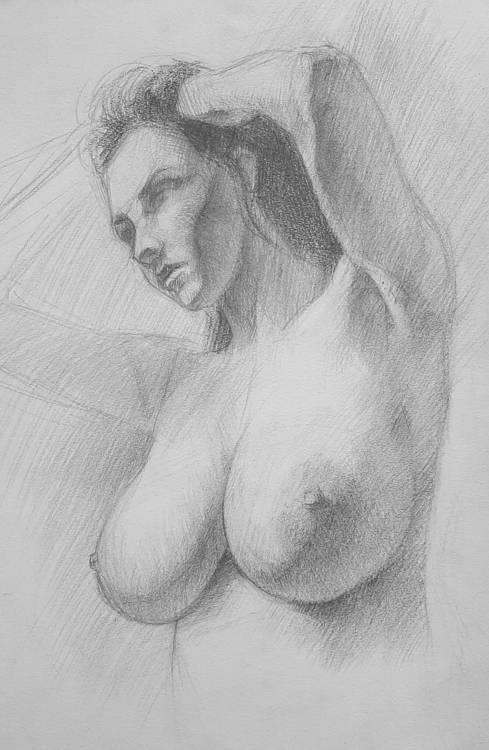 Little drawing - NSFW, My, Pencil drawing, Art, Drawing