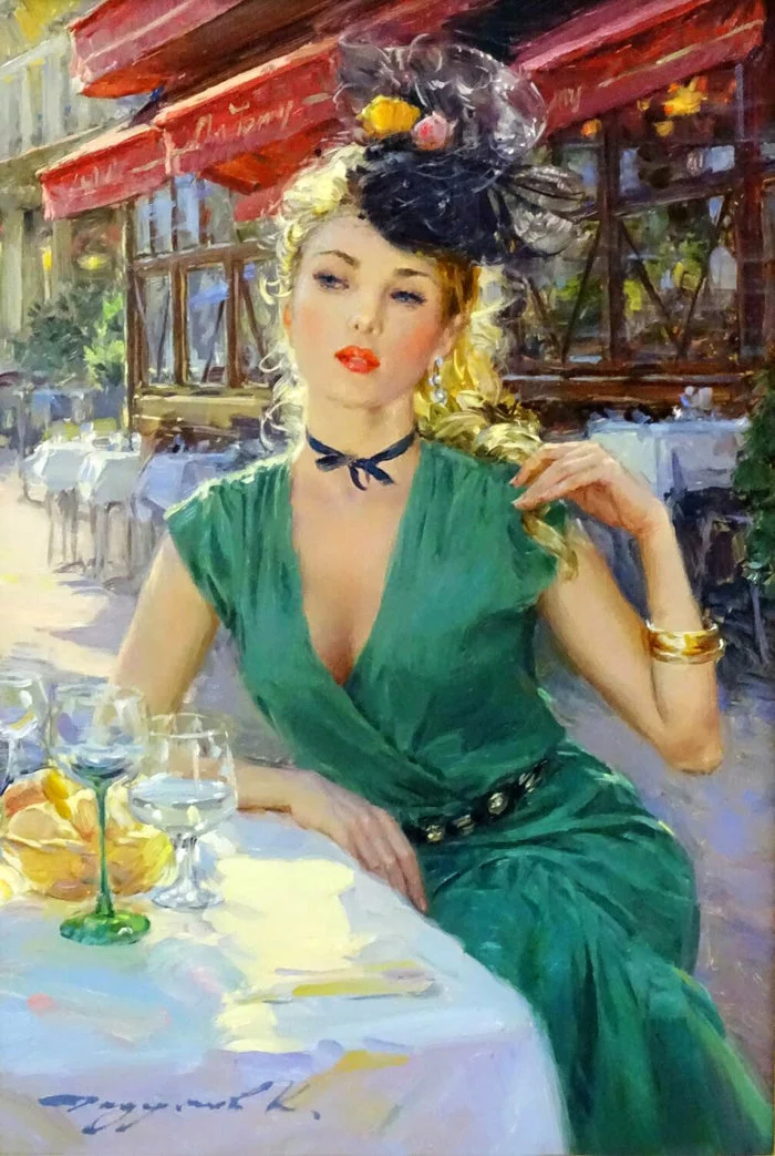 I suggest just enjoying the beauty in the paintings of Konstantin Razumov - Painting, Artist, Girls, Women, Paris, Dog, cat, beauty, Konstantin Razumov, Longpost