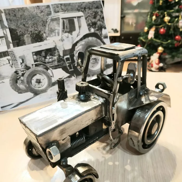 Tractor made of spare parts - My, Tractor, Welding, With your own hands, Homemade, Sculpture, Longpost, Car modeling, Needlework without process