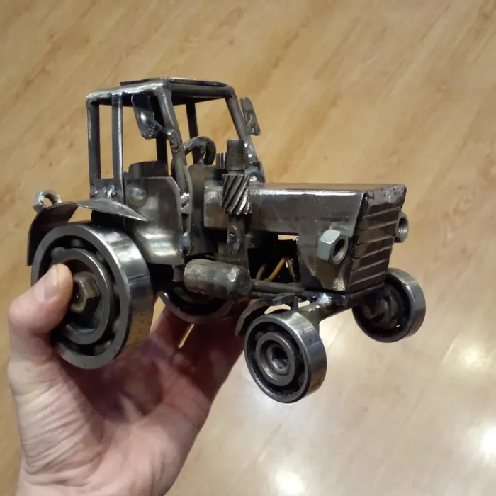 Tractor made of spare parts - My, Tractor, Welding, With your own hands, Homemade, Sculpture, Longpost, Car modeling, Needlework without process