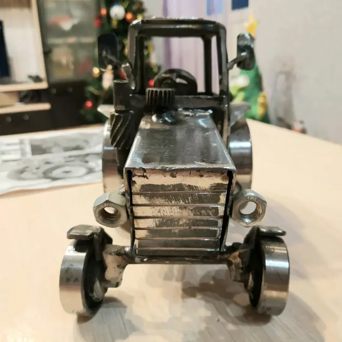 Tractor made of spare parts - My, Tractor, Welding, With your own hands, Homemade, Sculpture, Longpost, Car modeling, Needlework without process