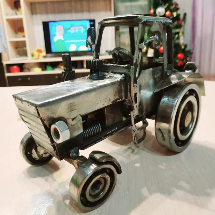 Tractor made of spare parts - My, Tractor, Welding, With your own hands, Homemade, Sculpture, Longpost, Car modeling, Needlework without process