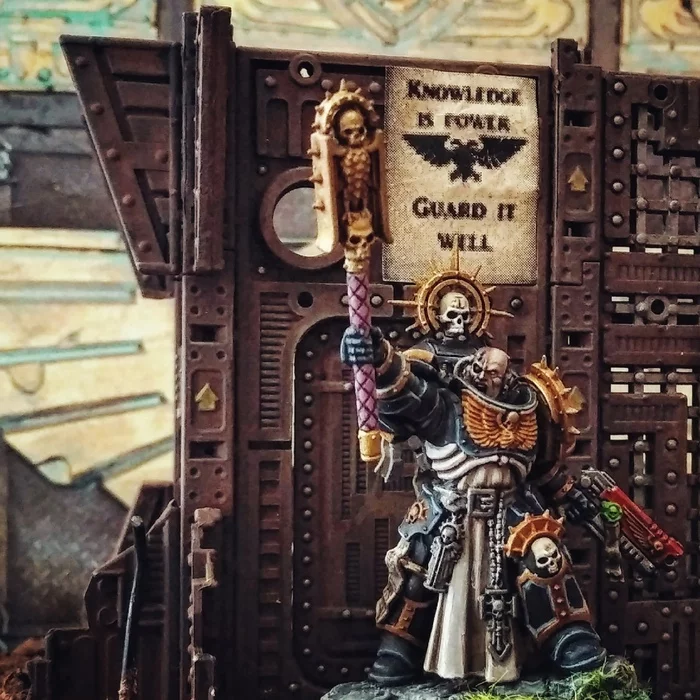 My first chaplain :) - My, Warhammer 40k, Warhammer, Primaris space marines, Adeptus Astartes, Painting miniatures, Miniature, Modeling