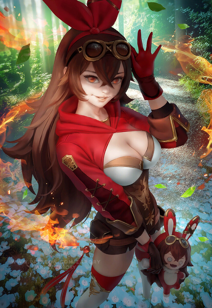  Genshin Impact, Amber, Anime Art, , , Zarory