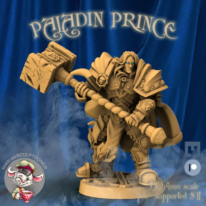 Paladin Prince - 54mm miniature - My, Painting miniatures, 3D печать, Miniature, Dungeons & dragons, World of warcraft, Longpost