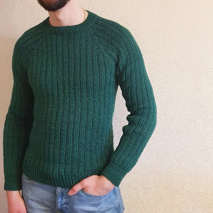 The first men's sweater - My, Knitting, Knitting, Handmade, Longpost