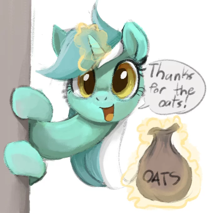 Thanks for the oats! - My little pony, Lyra heartstrings, , Dotkwa