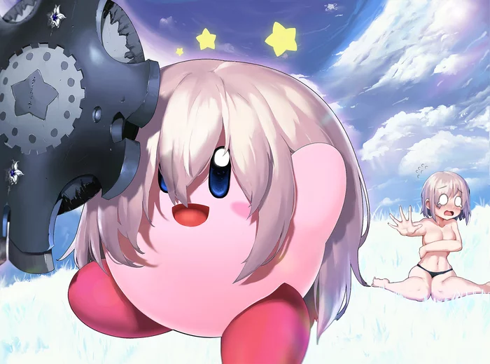 A new power for Kirby - NSFW, Kirby, Fate, Fate grand order, Mashu Kyrielight, Anime art, Anime, Crossover