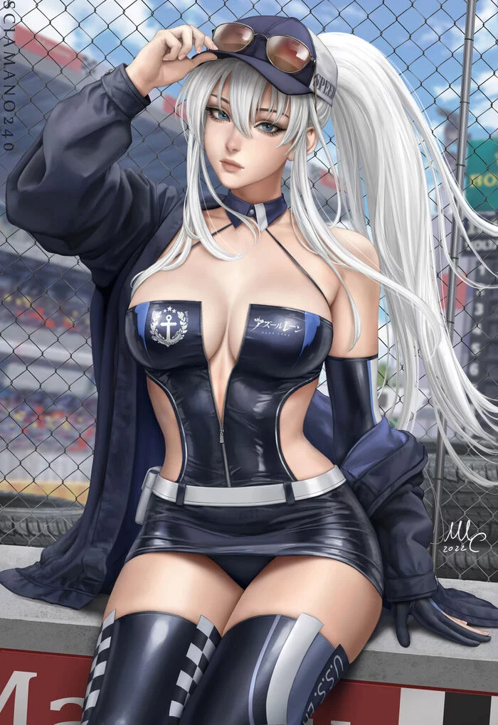 Race Queen (Enterprise) - NSFW, Art, Anime, Anime art, Azur lane, Enterprise (Azur Lane), Race Queen, Girls, Erotic, Hand-drawn erotica, Game art, Underwear, Stockings, Swimsuit, Bikini, Boobs, Pubes, Without underwear, Upskirt, Nudity, Sciamano240, Longpost, 