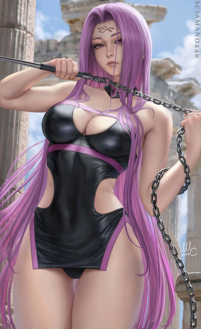 Medusa (дополнение) - NSFW, Арт, Аниме, Anime Art, Fate, Fate-Stay Night, Fate Grand Order, Medusa Gorgon, Rider, Девушки, Эротика, Рисованная эротика, Game Art, Нижнее белье, Чулки, Сиськи, Топлесс, Под юбкой, Sciamano240, Длиннопост, 