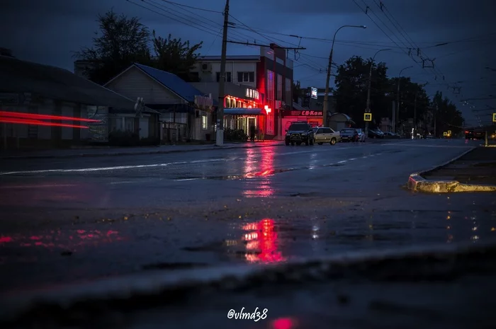 Rainy evening Krasnodon - My, Beginning photographer, Rain, Photographer, Landscape, Nikon, Krasnodon, Reflection, Town, Longpost, 