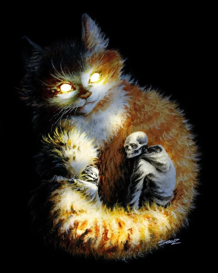 The keeper - My, Sergoz, Creation, Illustrations, Drawing, Death, A life, Kindness, cat