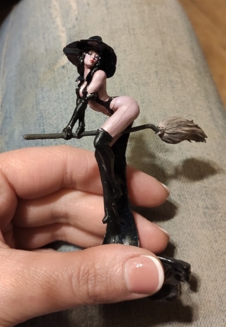 Witch on a Broomstick - My, Creation, Models, Witches, Longpost, 