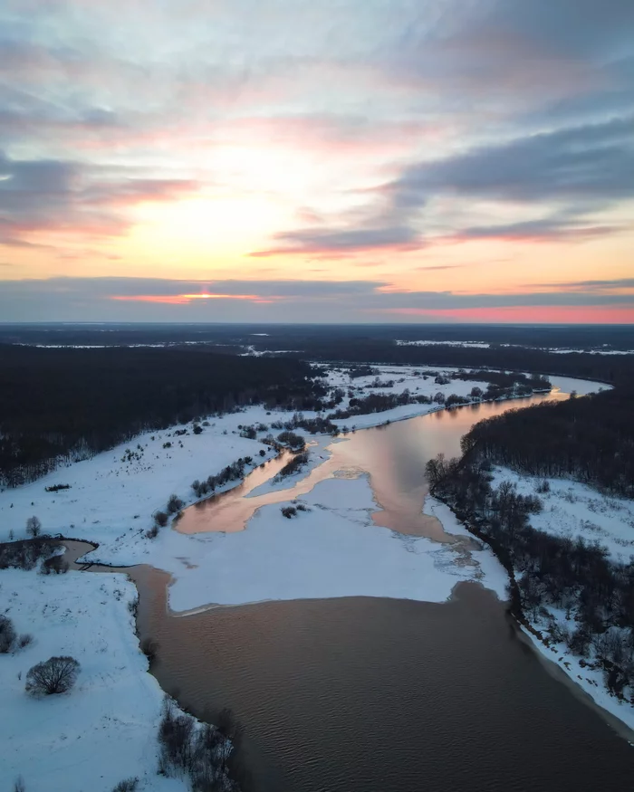 Evening 8 March - My, The photo, Russia, Nature, Spring, Quadcopter, Kovrov, Klyazma, Aerial photography