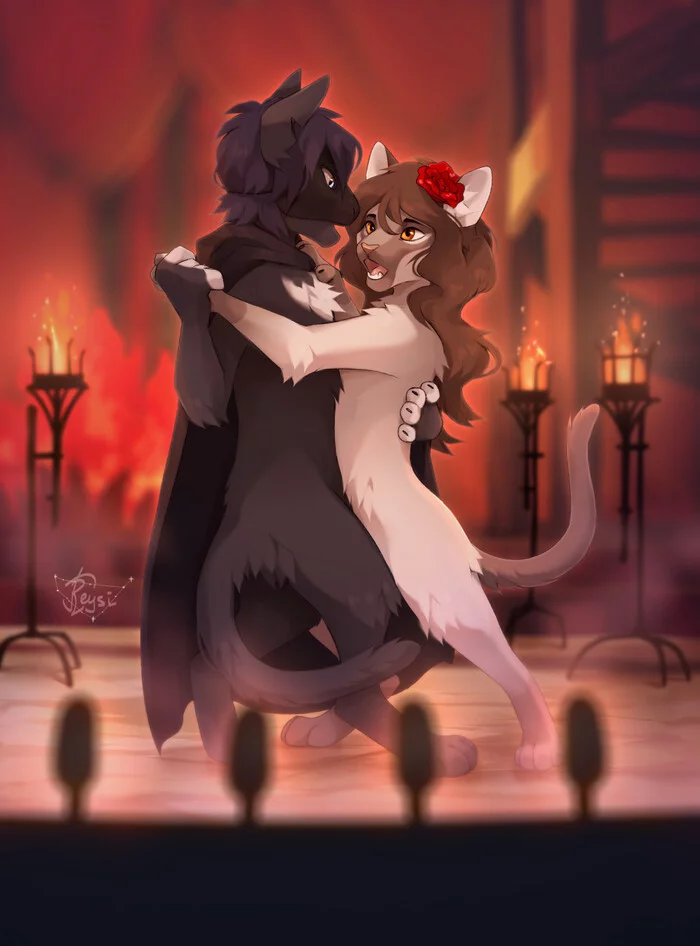 Don Juan - Furry, Furry feline, Furry cat, Dancing, Torch, Reysi, Art, 