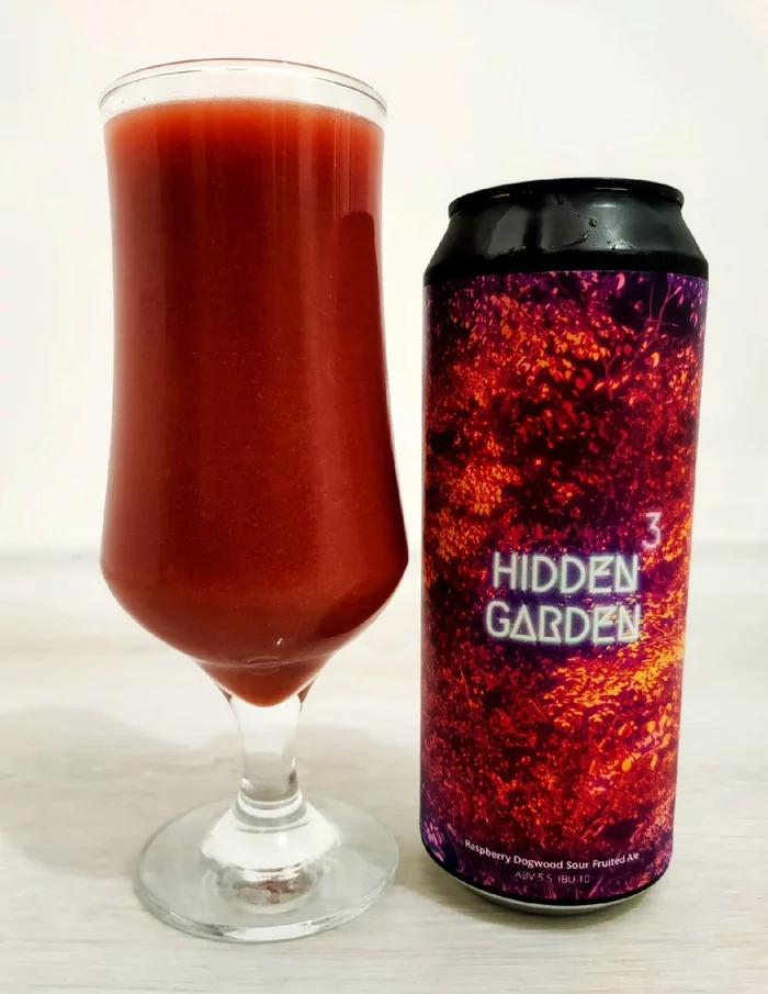 Hidden Garden – Gas Brew - My, Craft beer, Beer, Alcohol, Longpost, Overview, Craft, Smoothie, Puree, Raspberries, Dogwood, Tree, Opinion, Review, Alcoholism, Alcoholics, 