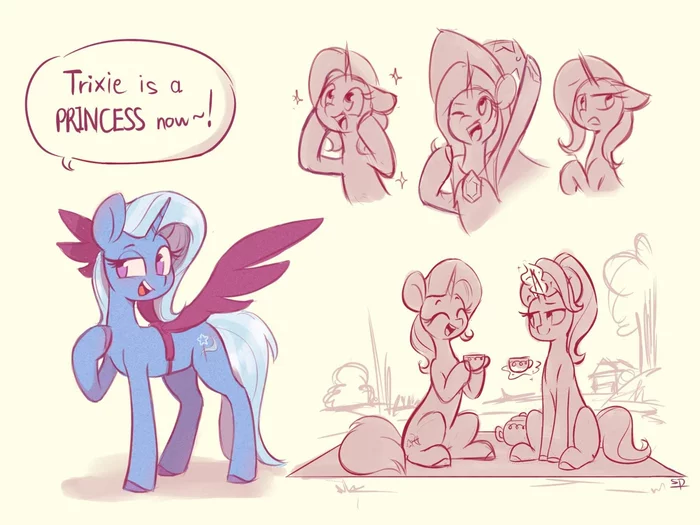 Trixie is now a Princess! - My little pony, Starlight Glimmer, Trixie, , Scribble-potato