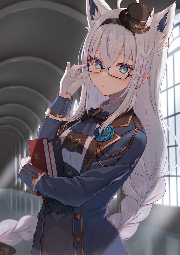 Shirakami Fubuki , Anime Art, Hololive, Shirakami Fubuki, Virtual YouTuber, Animal Ears, 