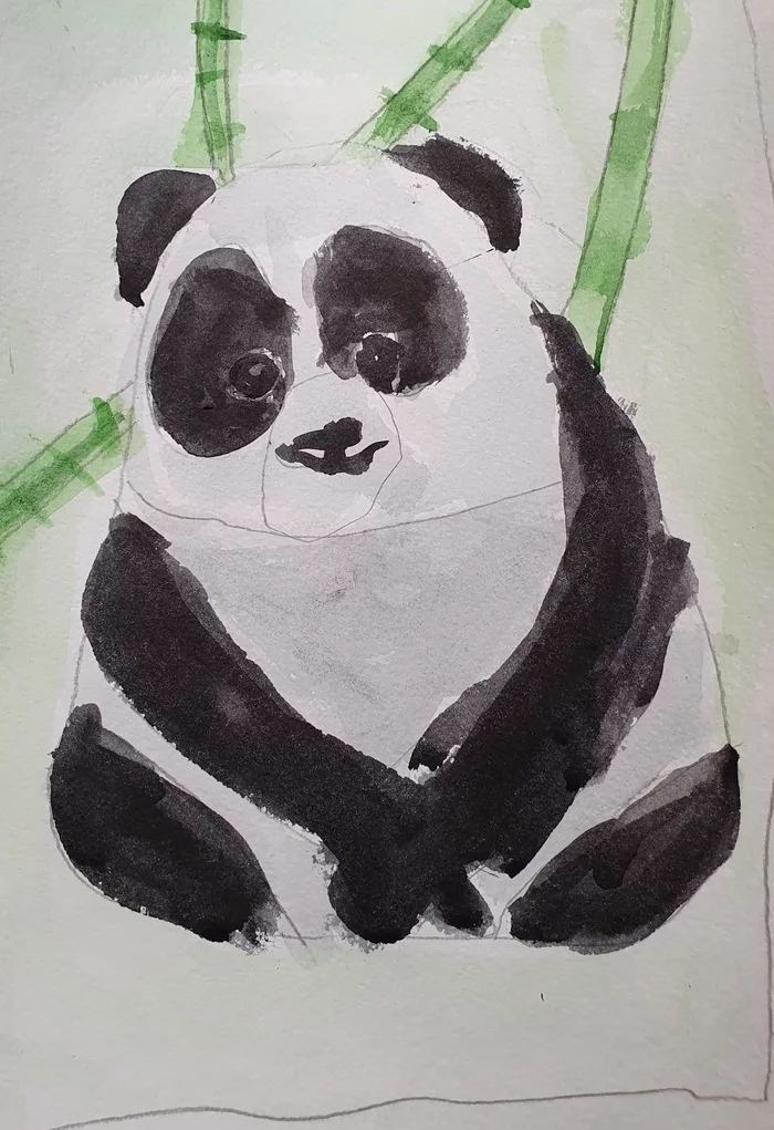 My daughter drew - My, Children, Creation, Panda, Frustration, 