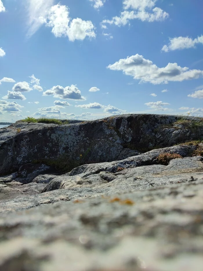 White Sea Stones - My, Карелия, North, Mobile photography, White Sea, Nature, A rock, Redmi