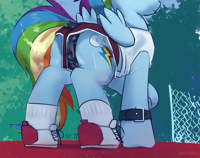 *lit up* - NSFW, My little pony, PonyArt, MLP Explicit, MLP anatomically correct, Rainbow dash, Drafthoof, 