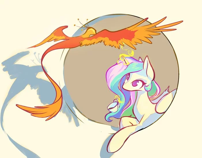 Celestia and Felomina - My little pony, PonyArt, Princess celestia, Philomena