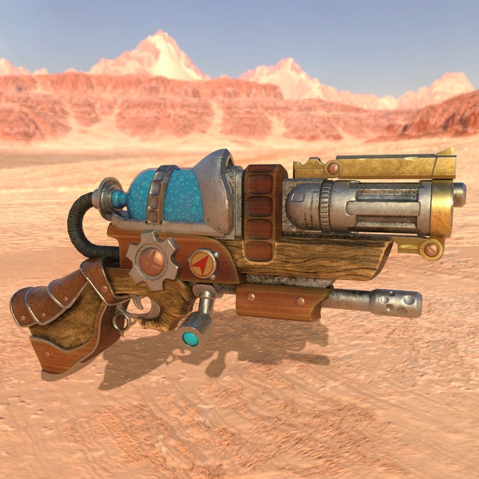 Steampunk gun Blender, 3D , 