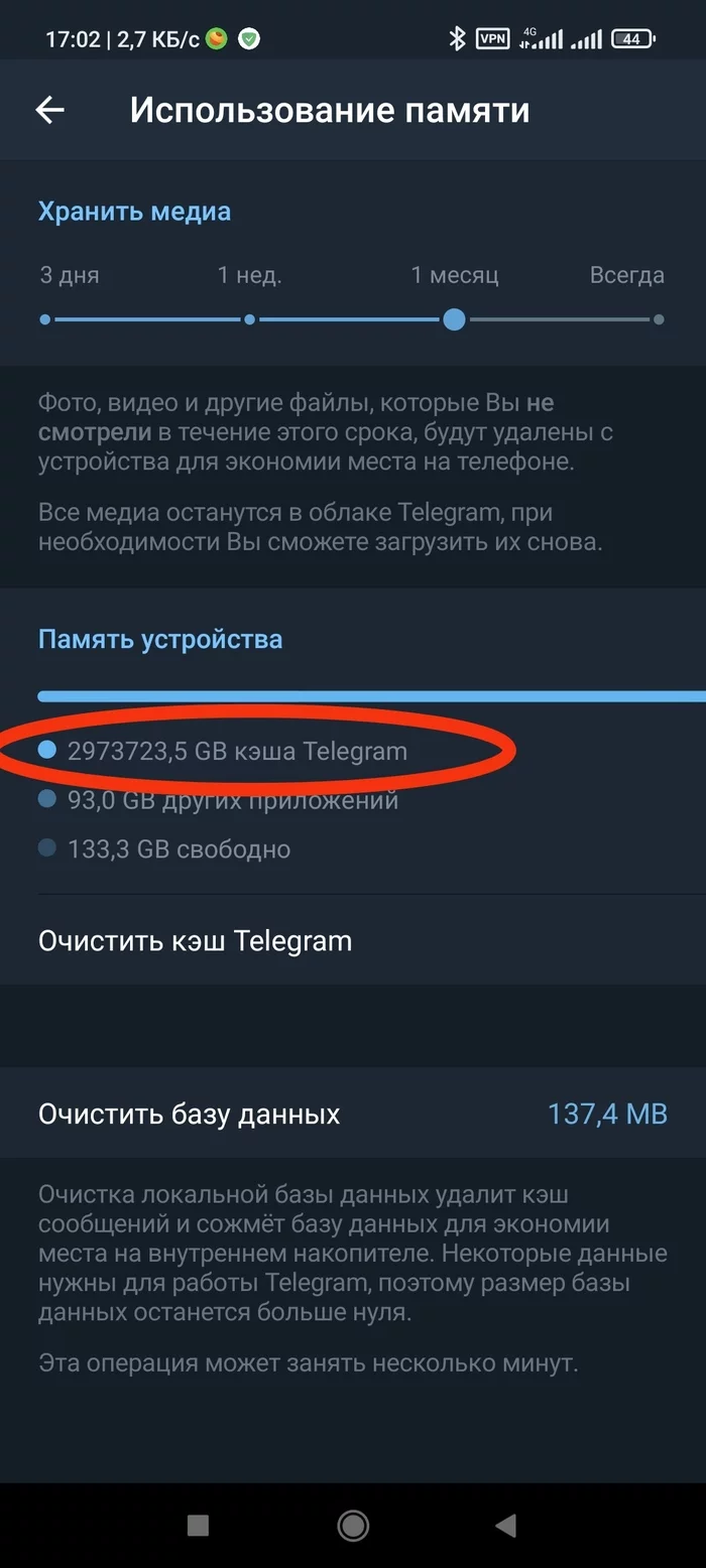 Telegram burns memory - Cache, Telegram, Android app, Bug, Longpost, 