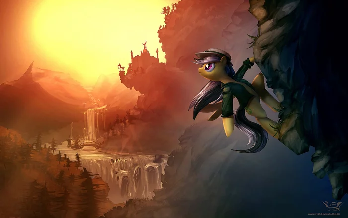 On the way to the top - My little pony, Daring do, Desktop wallpaper, Art, , Vest