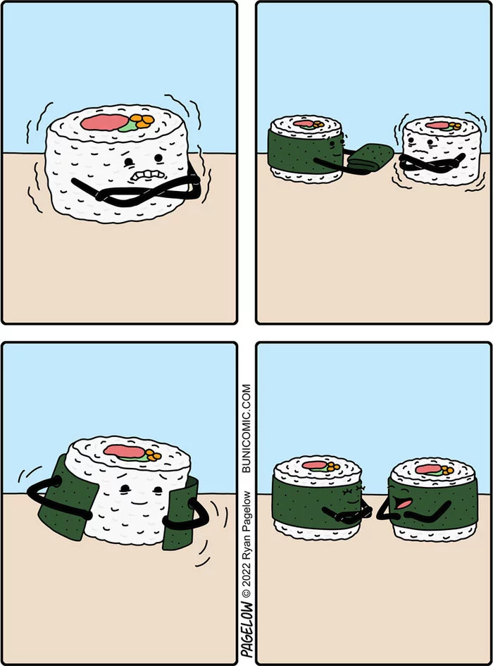 Sushi - Buni, Pagelow, Sushi, Rolls, Fur coat, Cold, Comics, Web comic, 