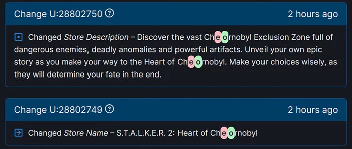 GSC Game World changed the name of S.T.A.L.K.E.R. 2 on Steam from Heart of Chernobyl to Heart of Chornobyl - Stalker 2: Heart of Chernobyl, Computer games, Ukraine, Steam, Name, Chernobyl, GSC, 