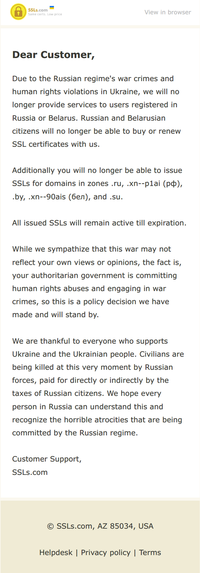 Ssls.com �������� ������� �����, ������� ��������� "������� ��������" � ���������� ��� ������ � �������� ��