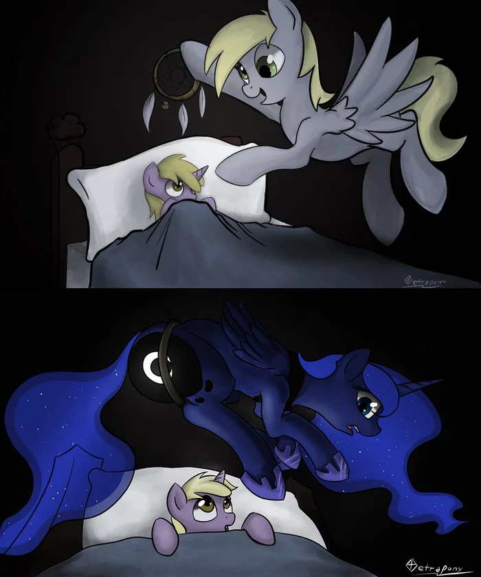 Ловец Снов - My Little Pony, Princess Luna, Derpy Hooves, Dinky Hooves, Ловец снов