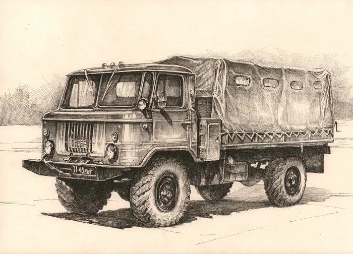 Sixty-sixth - My, Transport, Truck, Gaz-66, Gas, Auto, Made in USSR, the USSR, Technics, 