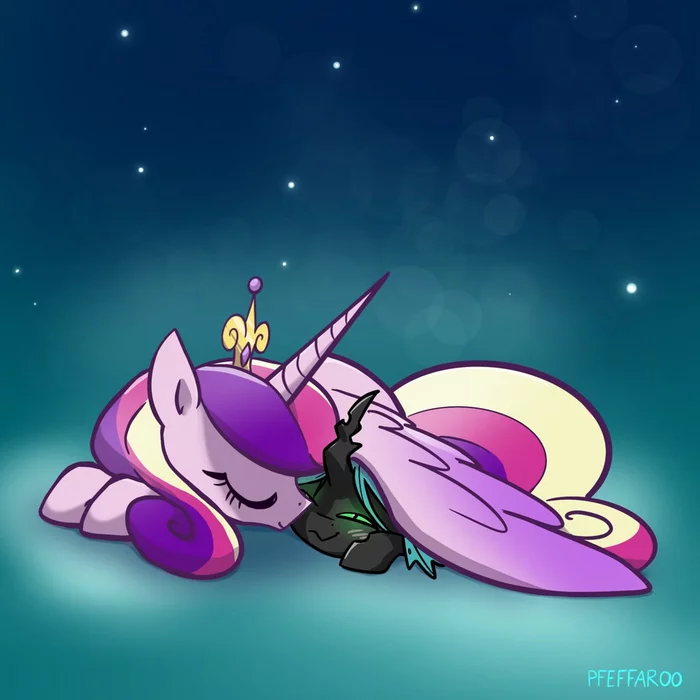 Goodnight - My little pony, Princess cadance, Queen chrysalis, Pfeffaroo