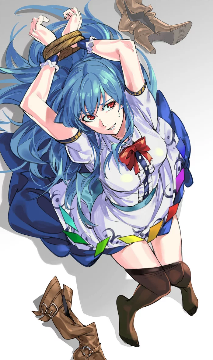 Hinanawi tenshi - Touhou, Hinanawi tenshi, Anime, Anime art, Tights, Ruukii drift, 