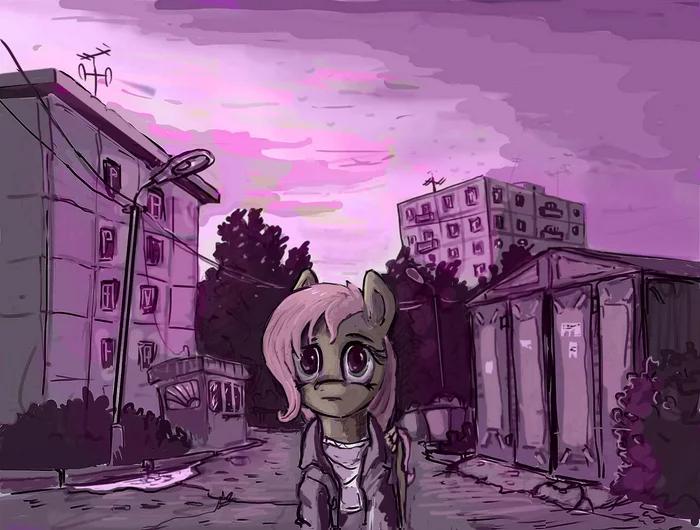 Fluttershay somewhere in the sleeping quarter of Mukhosranska - My little pony, Fluttershy, Ulyanovetz, 