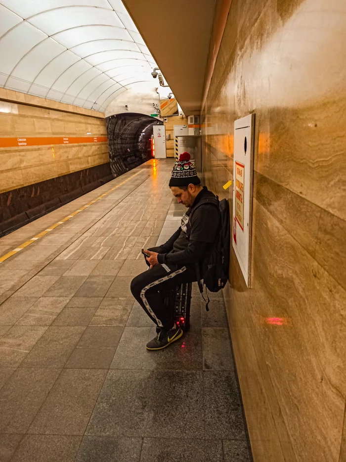 Street musician - My, The photo, Metro, Street musicians, 