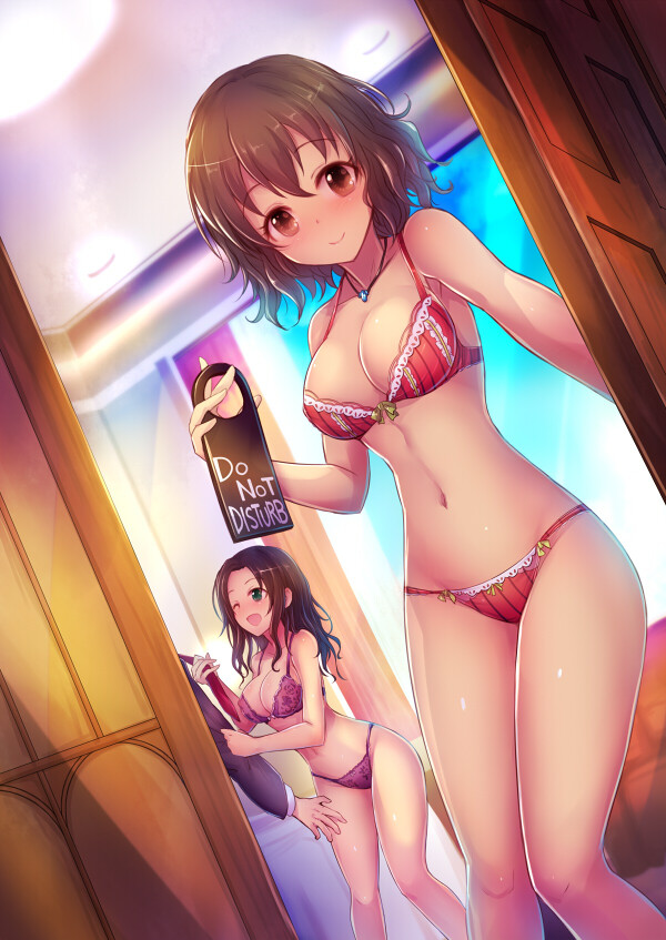 Seducing the Producer - NSFW, Anime art, Hand-drawn erotica, Erotic, The idolmaster, Idolmaster Cinderella Girls, Kara, Anime, Art, Etty, Underwear, Digital drawing, Do not disturb, Seduction, 