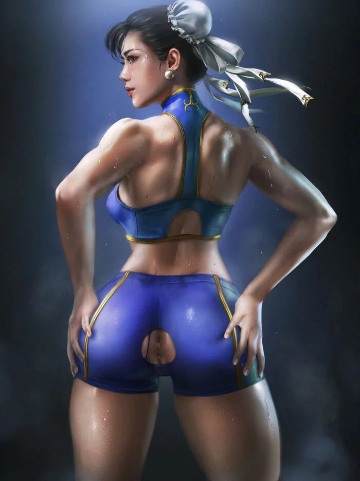 Chun-Li (продолжение) - NSFW, Арт, Рисунок, Street Fighter, Chun-Li, Девушки, Эротика, Рисованная эротика, Game Art, Фитнес-Бикини, Без белья, Сиськи, Попа, Анус, Половые губы, Обнаженка, Раздевание, Вспотела, Вид сзади, Крепкая девушка, Logan Cure, Длиннопост, 